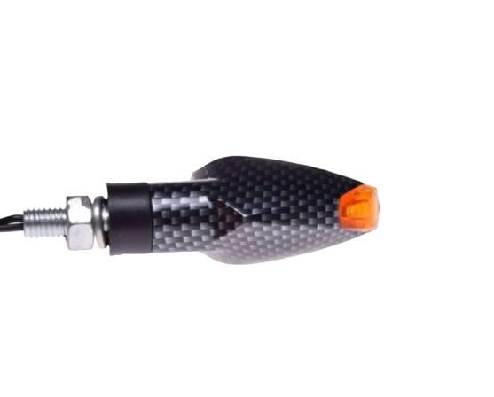 Kierunkowskaz carbon biało-pomar klosz led - zdjęcie 3