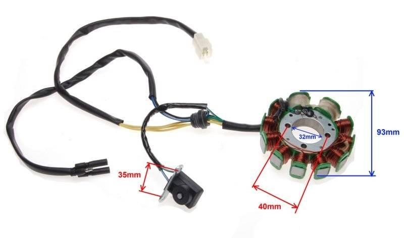 Stator iskrownik 11 cewek atv200 loncin | ZQ2008 - zdjęcie 2