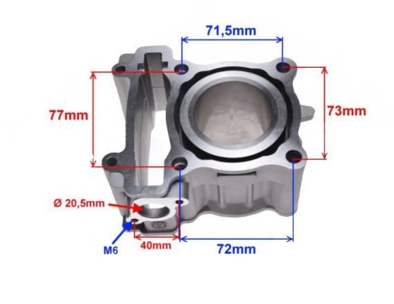 Cylinder yamaha x-max 125 52,00 aluminium - zdjęcie 2