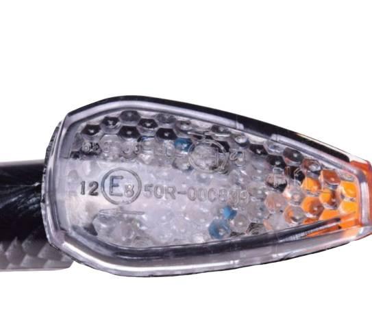 Kierunkowskaz carbon biało-pomar klosz led - zdjęcie 2