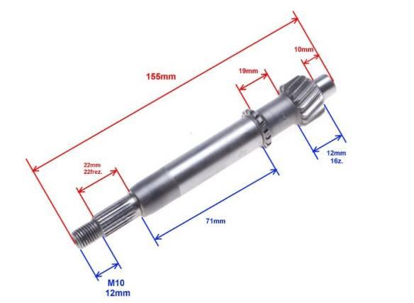 Wałek przekładnia tył sprzęgłowy 4t wałek 16 z - zdjęcie 3