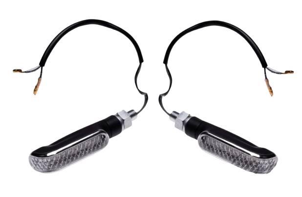 Kierunkowskaz czarny mat biały klosz led