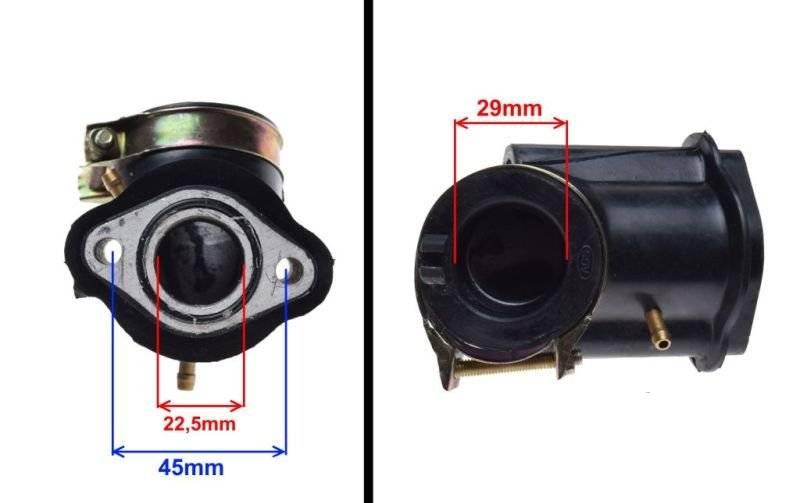 Króciec gaźnika długi 125 gy6 4t | ZV3053 - zdjęcie 3