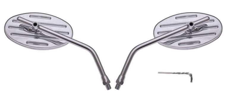 Lusterko ozdobne chrom owal m10 | LU00911