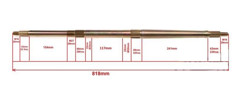 Oś tył atv 150/200 woda homologacja m16 | ZQ62161 - zdjęcie 2