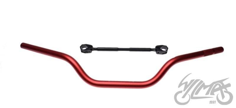 Kierownica enduro 22 mm aluminiowa czerwona - zdjęcie 2