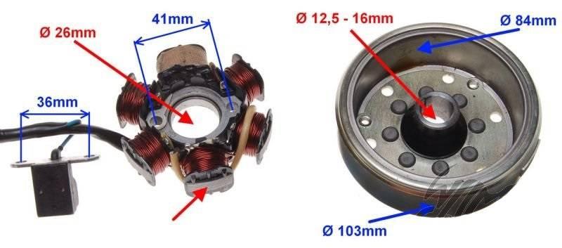 Stator iskrownik 6 cewek koło magnesowe | AI22520 - zdjęcie 2