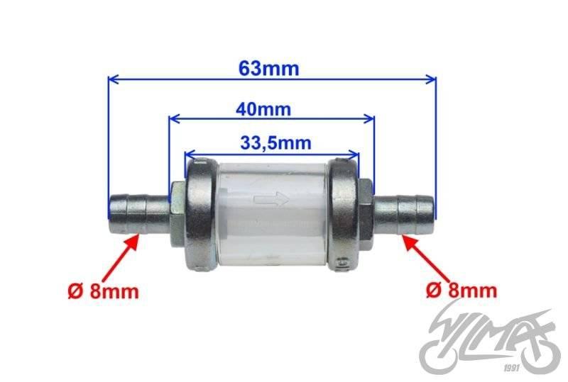 Filtr paliwa metal mały 8mm o.m.g | AA12461 - zdjęcie 3