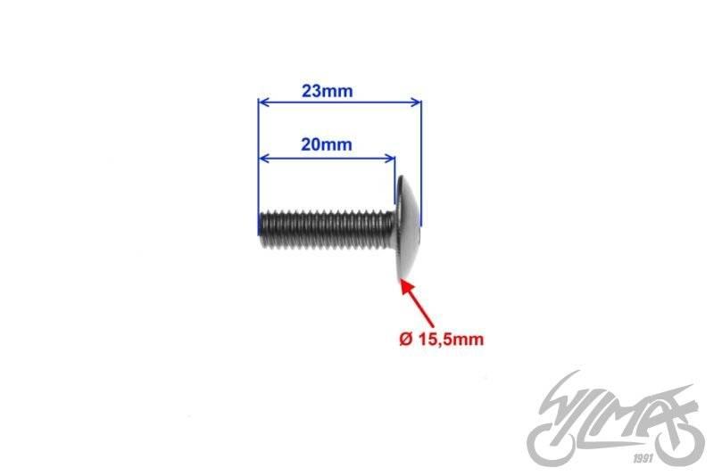 Śruba owiewki aluminiowa 6x20 czarna pak 10 szt - zdjęcie 2
