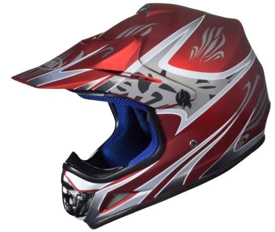 Kask mini enduro 47-48 cm tn-8696 czerwony mat