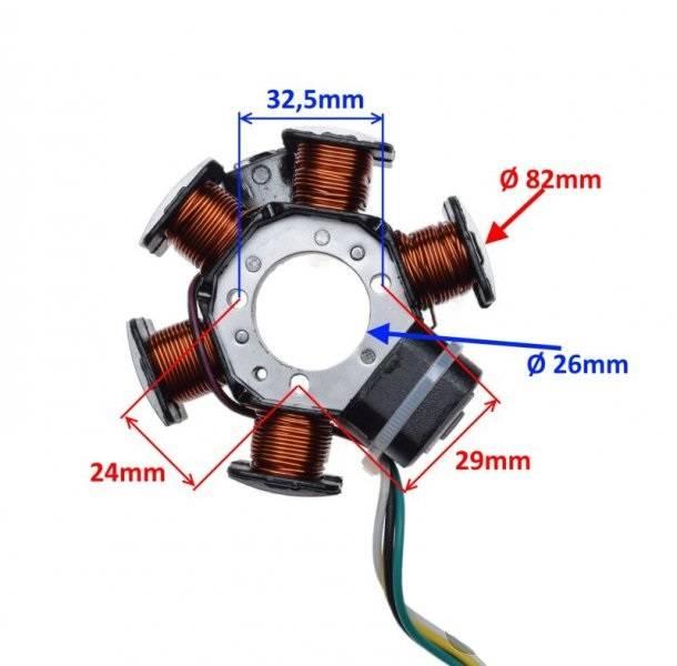 Stator iskrownik 6 cewek malaguti 4t | AI22561 - zdjęcie 3