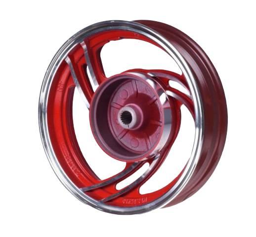 Obręcz koła 10x2,15 tył aluminium czerwona - zdjęcie 2