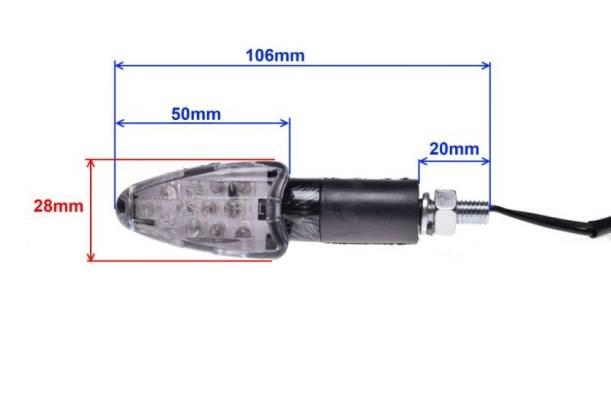 Kierunkowskaz carbon biały klosz led | AM1329 - zdjęcie 2