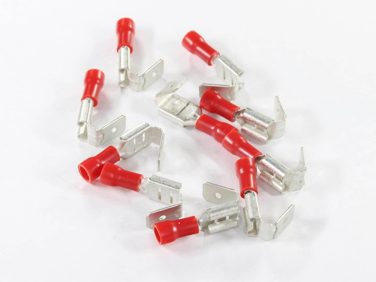 Rozgałęźnik konektorowy 6.3mm czerwony 10szt
