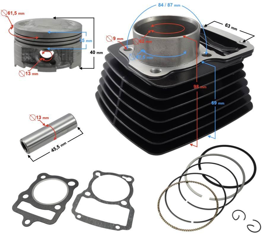 Cylinder 4t cg 150cc 162fmi sw.13 mm czarny