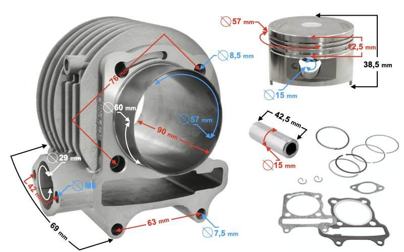 Cylinder 150cc skuter huragan 5 z silnikiem poziomym