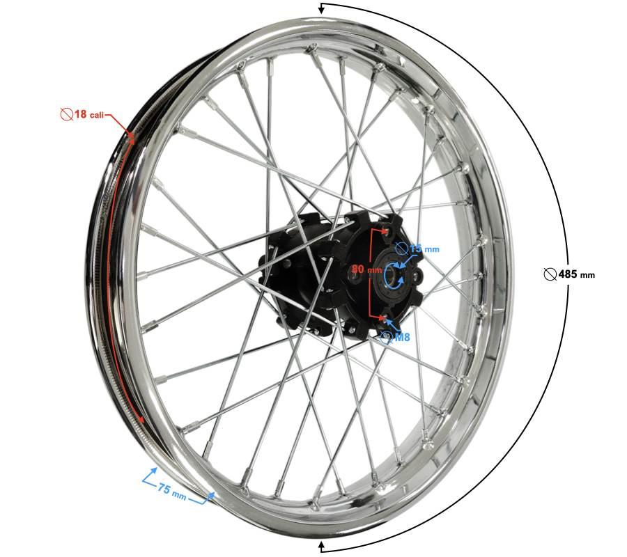 Felga tylna 18x2,15 dirt bike | FELJHU081