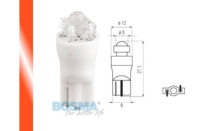 Żarówka bosma 12v 1*led standard t10 red diamond blister