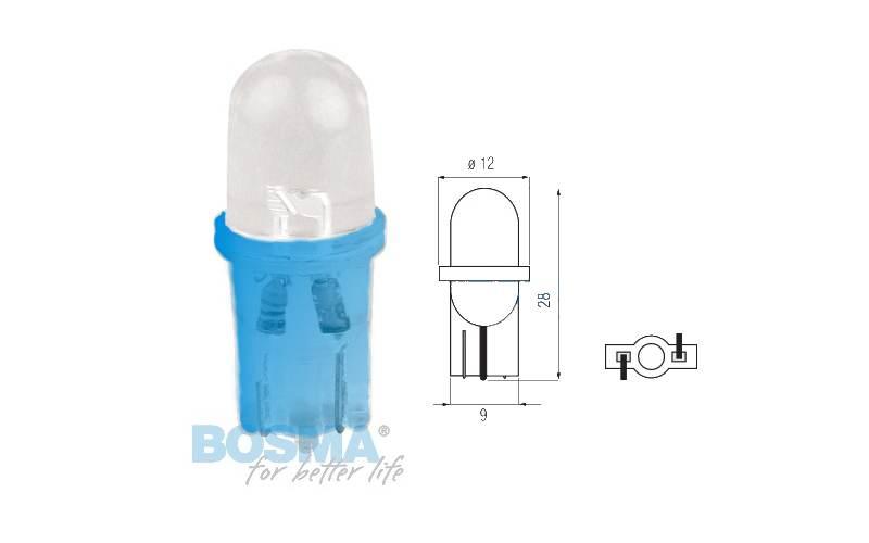 Żarówka bosma 12v 1xled t10 blue mat blister 2 szt