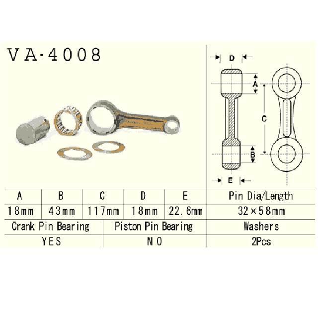 Vesrah Korbowód Kawasaki Klf300 89-05r | VA-4008
