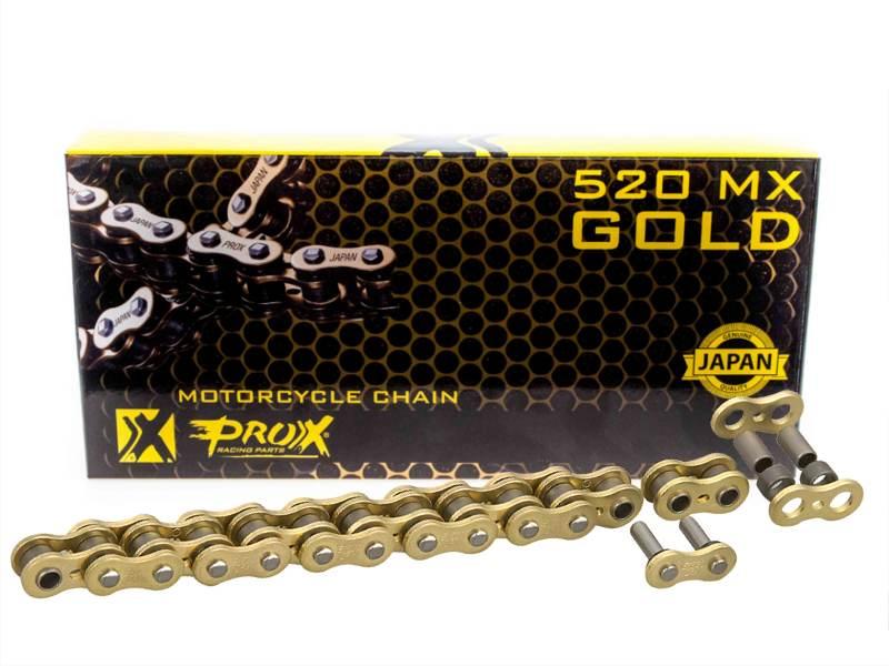 Prox Łańcuch Napędowy 520 Mx Gold Bez O-Ringów 120 Ogniw Kolor Złoty Otwart