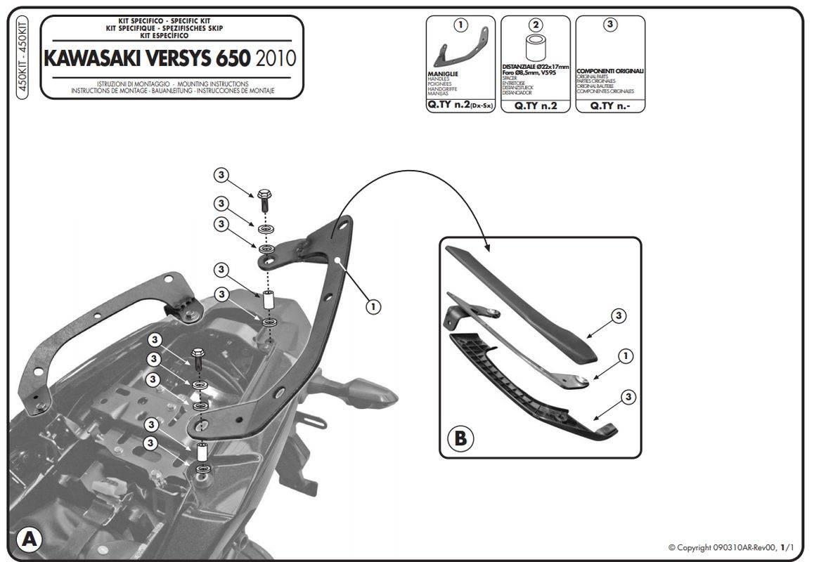 Kappa Adapter Do Zamontowania Stelaża Bocznego Klr450 Oraz Klxr450 Bez Użyc