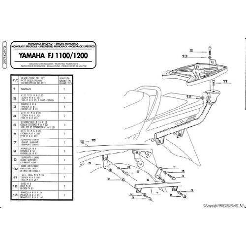 Kappa Stelaż Kufra Centralnego Yamaha Fj 1100 Bez Płyty