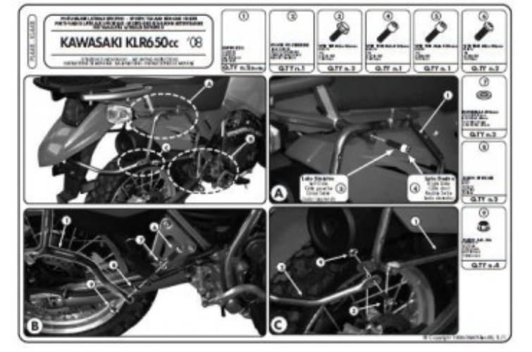 Kappa Stelaż Kufra Centralnego Kawasaki Klr 650 07-15 Bez Płyty - Wycofany