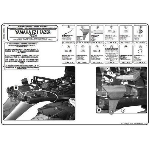 Kappa Stelaż Kufra Centralnego Yamaha Fz1 1000 Fazer 06-15 Bez Płyty