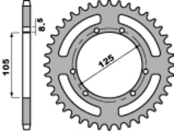 Pbr Zębatka Tylna 4514 42 C45 Gas Gas 125/250 Pampera Łańc. 520 Jtr-Brak Ma