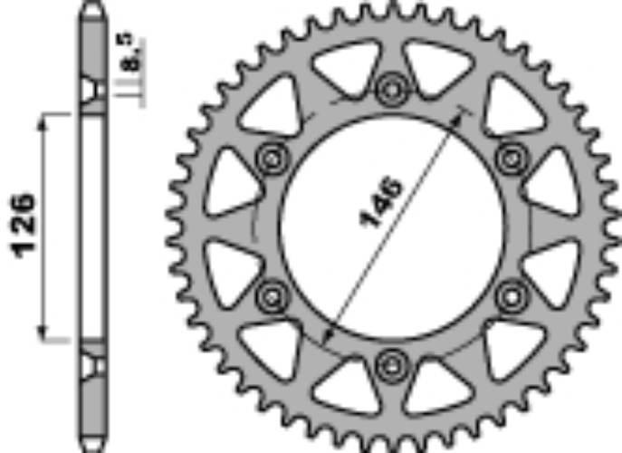 Pbr Zębatka Tylna 808 50 C45 Suzuki Rm 125 250 '78-'12,Rmz 250 450 '05-'24