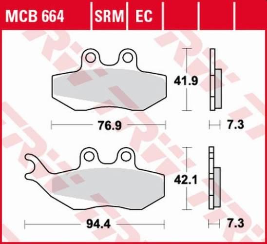 Trw Zf Klocki Hamulcowe Kh194 Organic Aprilia Rs 50 99-10, Rx 50 95-06, Peg