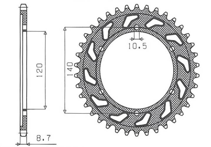 Sunstar Zębatka Tylna 498 40 Suzuki Gsxr 1300 99-07 Jtr499.40 Łańc. 530 498