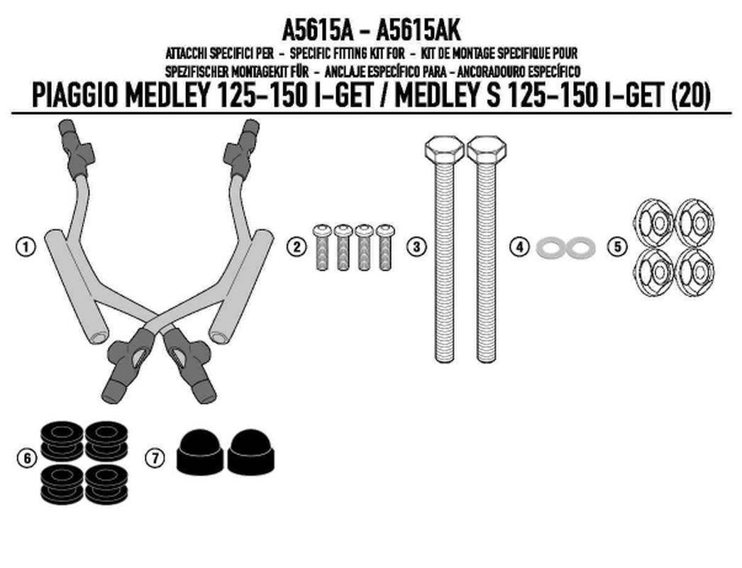 Kappa Mocowanie Szyby 7057Ak Piaggio Medley 125-150 I Get Medley S 125-150
