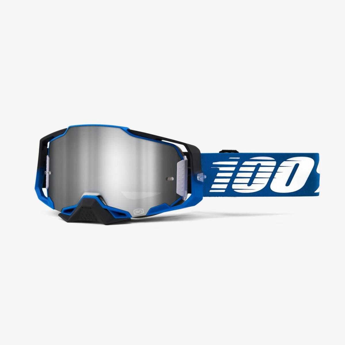 100 Procent Gogle Armega Rockchuck - Flash Silver Lens - Kolor Niebieski/Cz