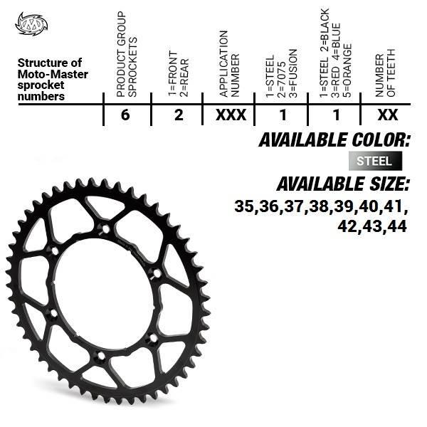 Moto-Master Zębatka Tylna Stalowa Ultralight 4644 42 464442 Ktm Sx 50/Sx 50