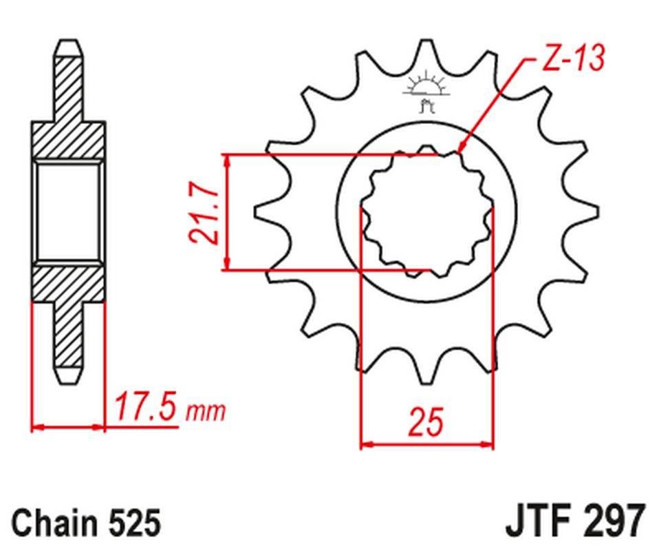 Jt Zębatka Przednia 2041 14 Honda Cb 500 '94-'03, Cbf 500 '04-'08 204114Jt