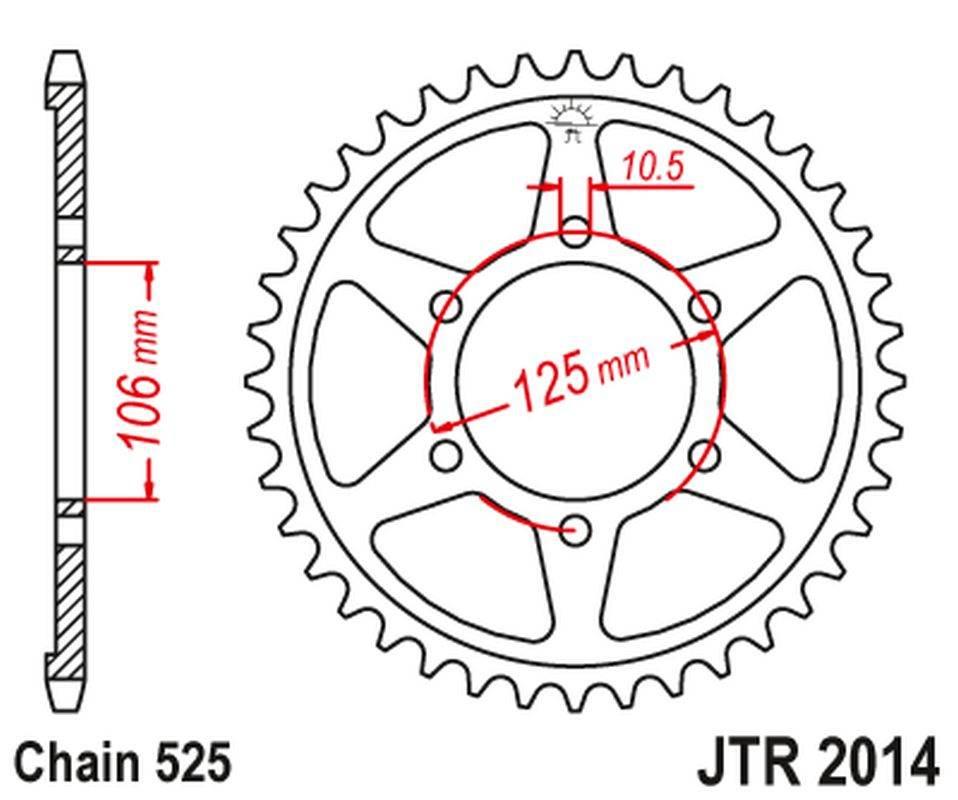 Jt Zębatka Tylna 4529 50 Triumph 800 Tiger 11-19 452950Jt Łańc. 525 Czarna
