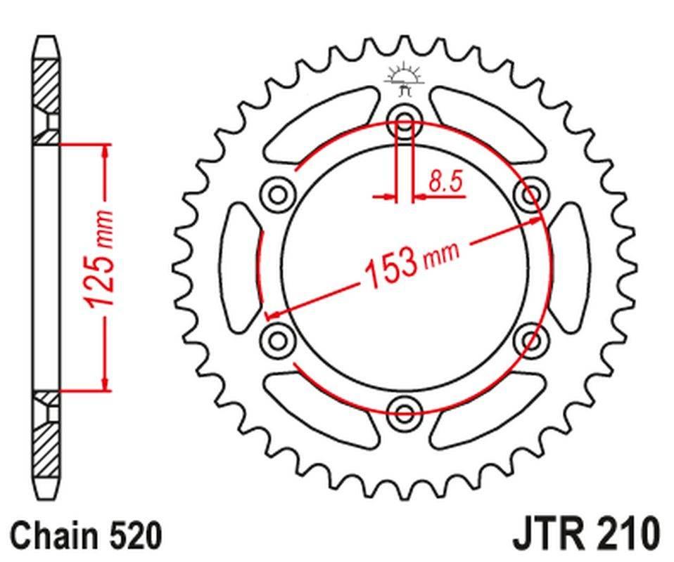 Jt Zębatka Tylna 289 43 Honda Crf 230 '09-24,Xr 250 '96-07, Xr 400 '96-04 2