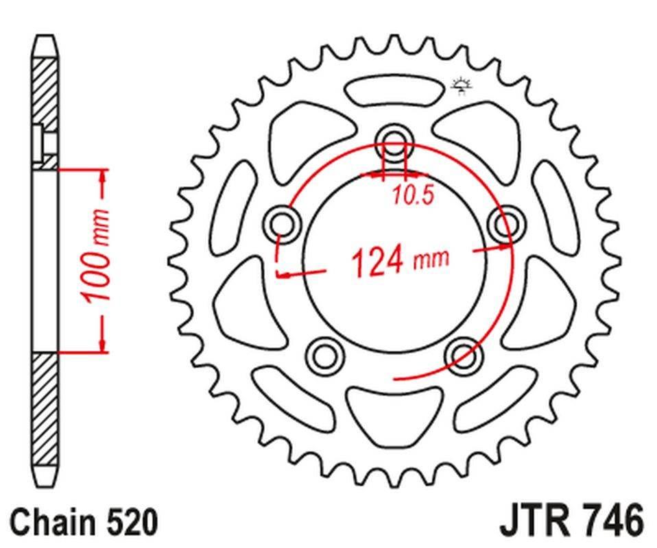 Jt Zębatka Tylna 4444 43 Ducati Panigale 899 14-15, Scrambler 800 15-18 -2