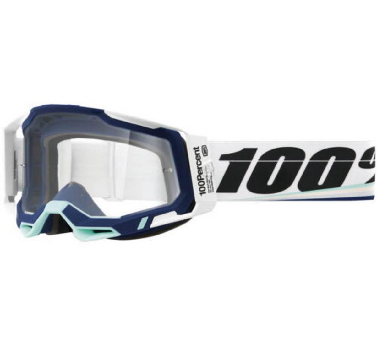 100 Procent Gogle Racecraft 2 Arsham - Clear Lens - Kolor Biały/Niebieski S