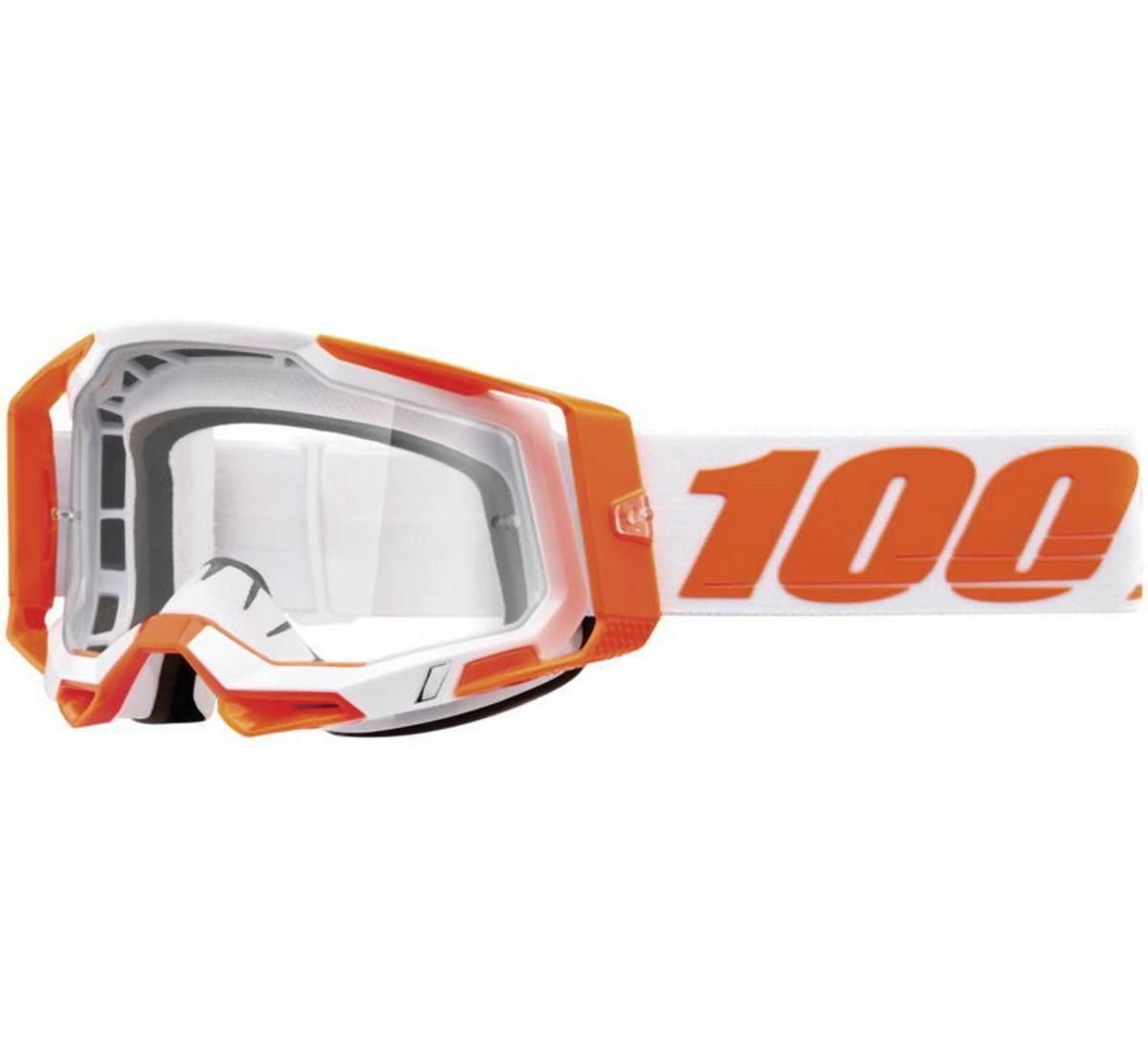 100 Procent Gogle Racecraft 2 Orange - Clear Lens - Kolor Pomarańczowy/Biał