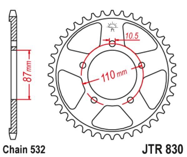 Jt Zębatka Tylna Aluminiowa 7075-T6 Ergal 4675 42 Ktm 200 Duke/Rc '15-'20 K