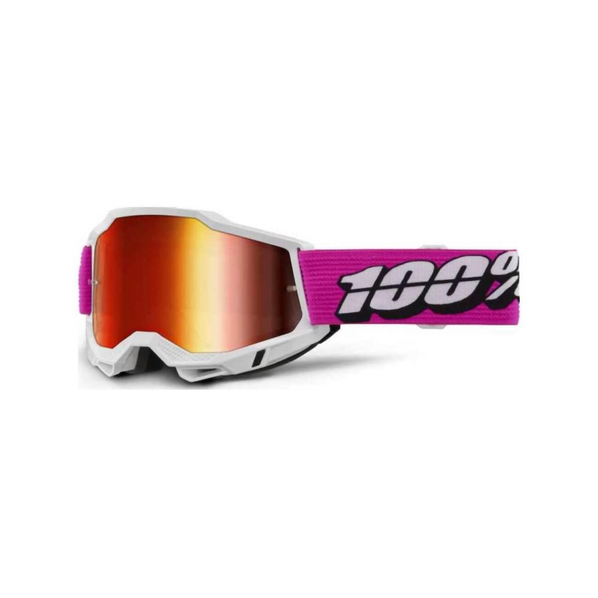 100 Procent Gogle Accuri 2 Roy - Mirror Red Lens - Kolor Biały/Różowy Szybk