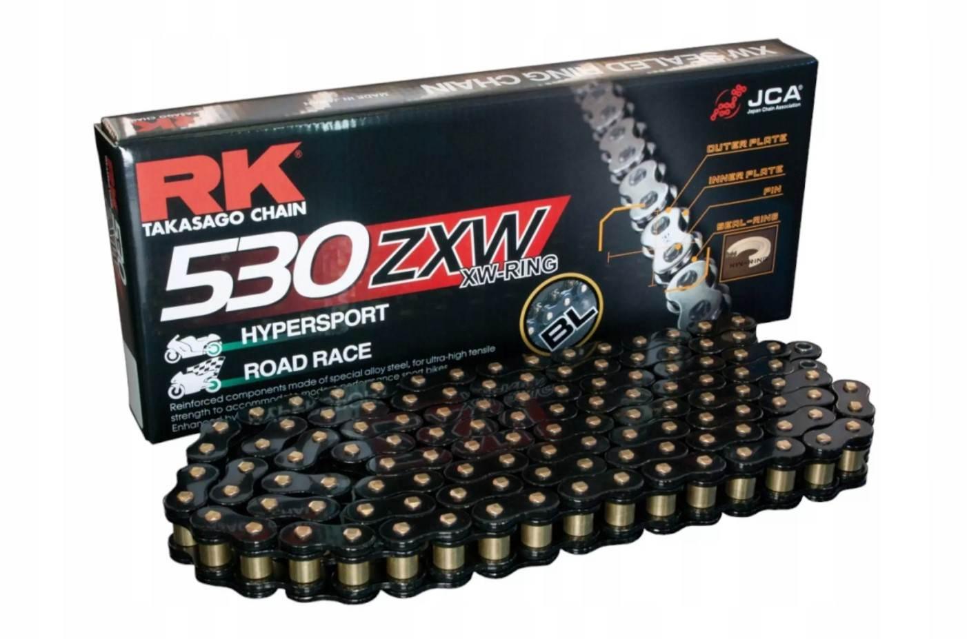 Rk Łańcuch Napędowy Bl530Zxw-118 Xw-Ring Zakuwka Clf W Zestawie Kolor Czarn