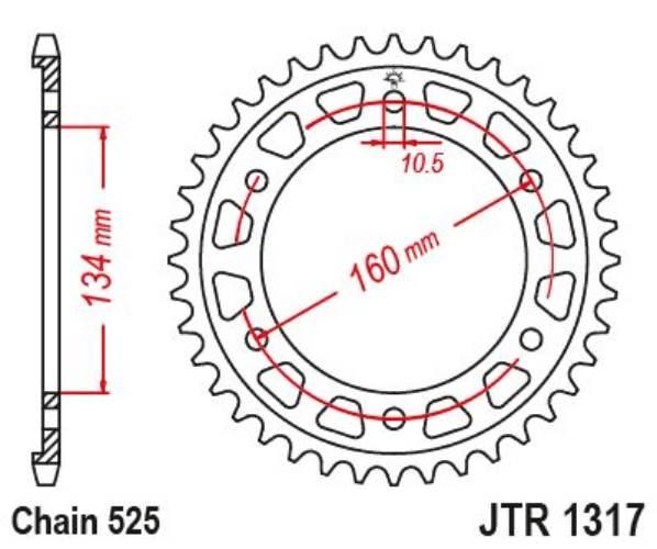 Jt Zębatka Tylna 4405 40 Honda Cbr 1000Rr 17-23 Sc77 Cbr 1000Sp 17-19 Jtr13