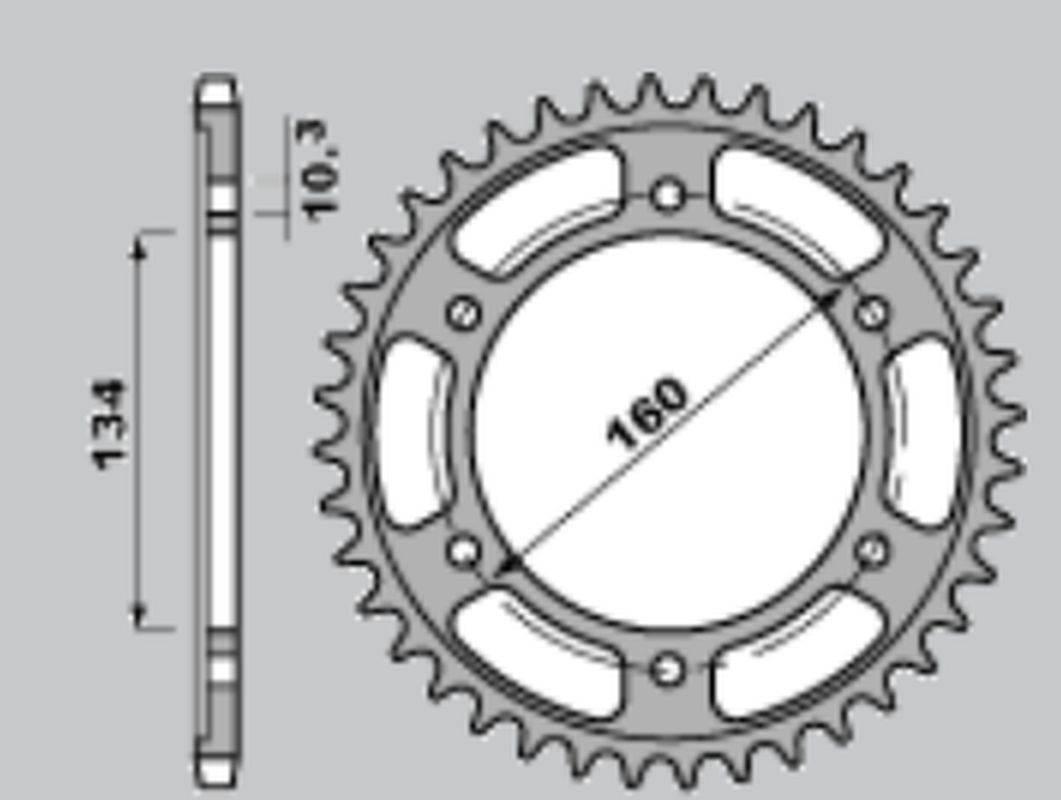Jr Zębatka Tylna Ultralight Utwardzana 4405 46 C45 Honda Cbr 600F Sport '01