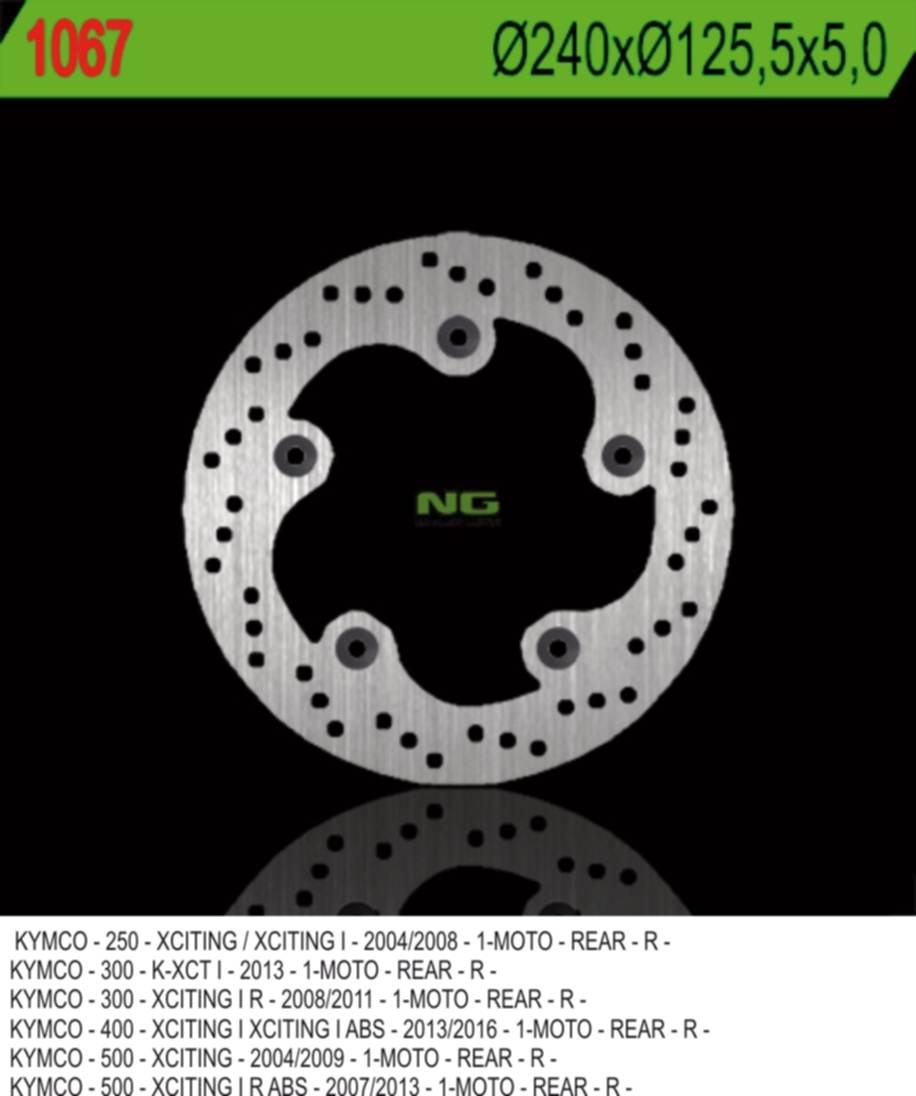 Ng Tarcza Hamulcowa Tył Kymco Xciting 250/300/500 240X125,5X5 5X10,5Mm