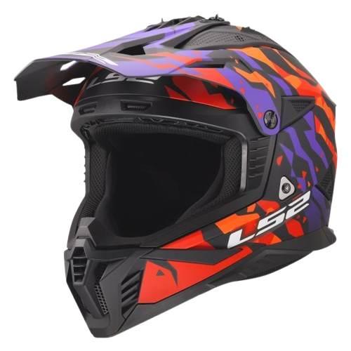 Kask Ls2 Mx708 Fast Ii Grotesk Purple Orange Xs