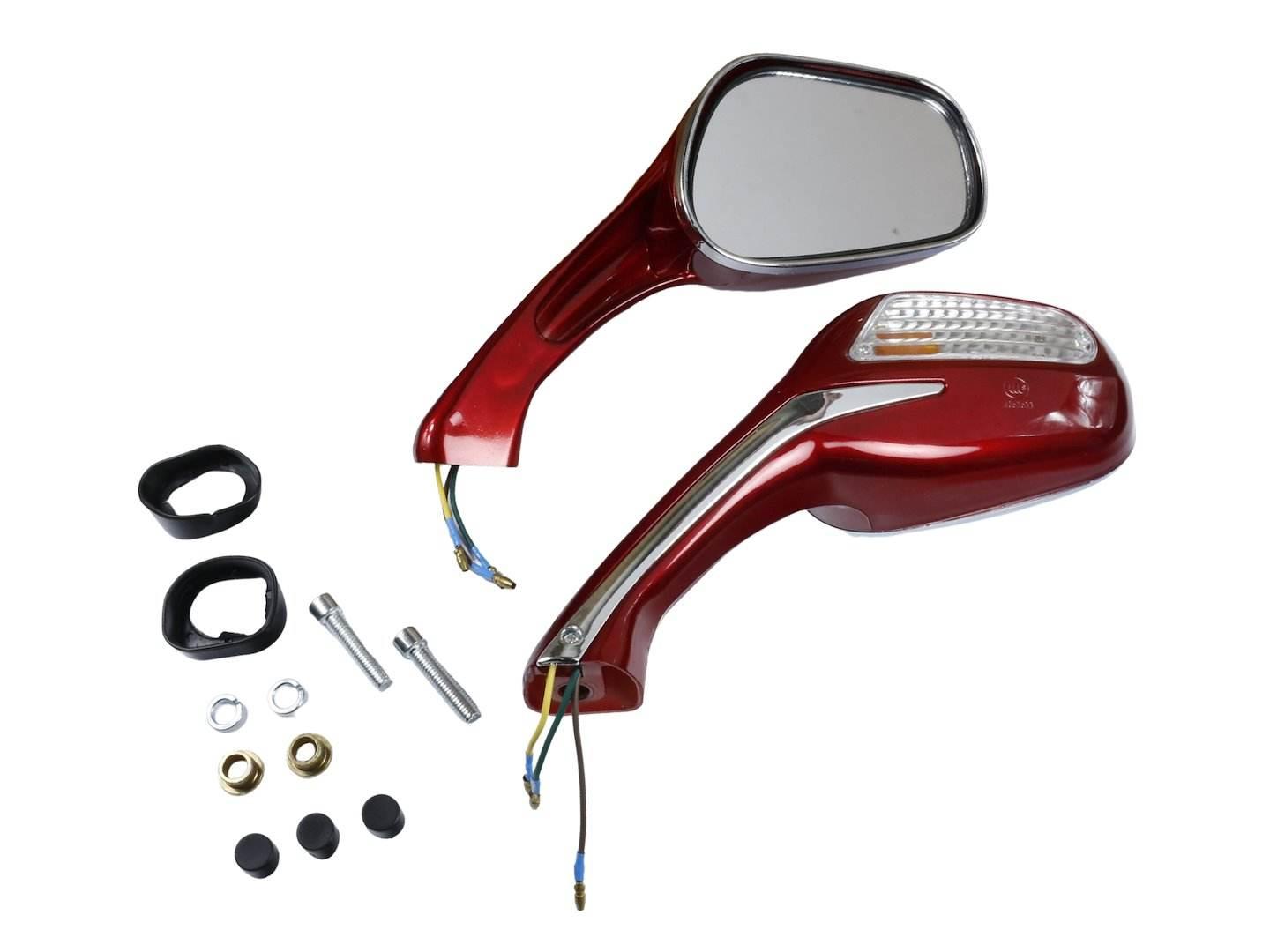 Lusterka M10 Qy-222 Bordowe Z Kierunkowskazem